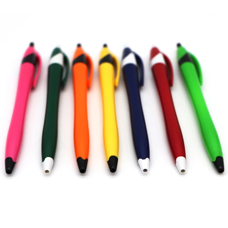 Advertising promotion pen customized push plastic ballpoint pen