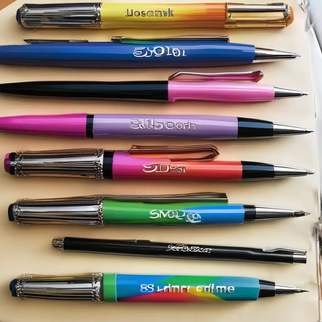 Colorful logo pens for brand visibility