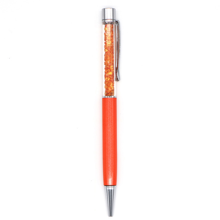 Diamond crystal flat top gift metal pens with custom Logo